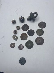 Metal Detector Finds Lot Brass? Copper? Eagle? Military Button? Clamp MK