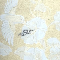 Avon Hummingbird Collection 24% Lead Crystal Etched 8″ Dessert Plate (1)