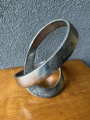 Mental Abstract Ribbon Sculpture Metal Art Modernist Mid Century Mcm