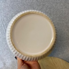 Vintage White Bowl With Strawberry Lid 7″ Diameter So Cute! Unbranded