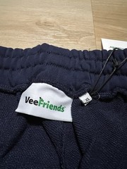 VeeFriends Size XL Classic Logo Sweatpants Navy Blue Spellout Black Cat