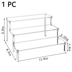 WEERSHUN 3 Tier Acrylic Display Stand 1PACK 3-layer transparent, Transparent