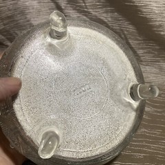 Vintage Avon Pressed Glass Round Footed Powder Trinket Candy Dish w/Lid & Powder