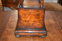 Neoclassical Wooden Walnut Burl & Bronze Pedestal Stand Tall 43 1/2 in