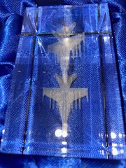 Personalized 3D Crystal Super Hornet Jet Plane New In Cushioned Box