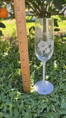 Vintage Avon Lead Crystal Hummingbird Champagne Flutes Frosted Set of 2 New NOS