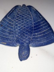 Ancient rare Lapis lazuli big etched design amulet from Afghanistan