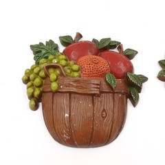 1978 Sexton Fruit Basket Wall Art Painted Cast Metal 1199 53 Vintage Kitsch