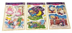 3 1998 Nursery Rhymes Classic Clings Window Decorations 12×17” Sheets
