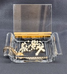 Vintage Art Deco Hinged Clear Glass Jewelry Casket / Trinket Box 1930s–40s READ
