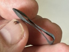 NICE AUTHENTIC PRE-COLUMBIAN SILVER TWEEZERS FROM PERU, INCA / MOCHE CULTURE