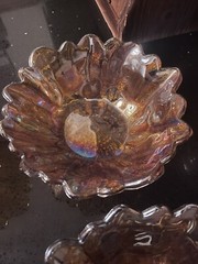 Indiana 1970’s Carnival Glass Sunflower Bowls Set of 4 | Lily Pons | Amber Retro
