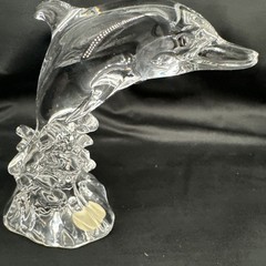 Dolphin Sculpture 24% Lead Cristal Au Plomb Wonders of the Wild in Waves Germany