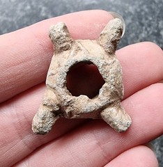 Rare Celtic Lead Bead / Proto Money Cruciform Amulet Antique Metal Detector Find