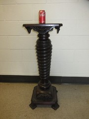 ANTIQUE PEDESTAL STAND TABLE ORNATE Circa 1890 “Bronze Statue Clock” To Restore