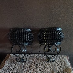 Vintage Home Interiors HOMCO Black Metal Wall Planter Set Of 2 Cottagecore Cute