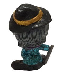 Witch Bobble Head Glittery Bobblehead Jiggling Resin 4.25″ Witchy Sparkle