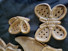 Set Of 8 BROWN Homeco Burwood Butterfly Wall Hangings