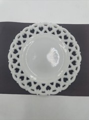 6 Westmoreland White Milk Glass Open Lace Reticulated Edge Heavy 8.5” Plate Set!