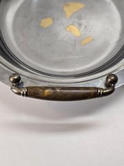 Serving Bowl Charger Dish Ar Cas Inox 18/10 Steel with Gold Oro Italy