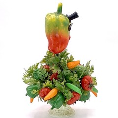 Vtg Anthropomorphic Vegetable Plastic Centerpiece Kitsch Lashes Top Hat * READ