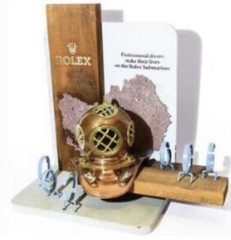 Rolex Watch Advertising Display Shop Window Copper Deep Sea Divers Helmet