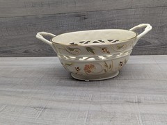 Lenox Gilded Garden Basket Off White Floral Gold Trim Porcelain Bowl Medium.