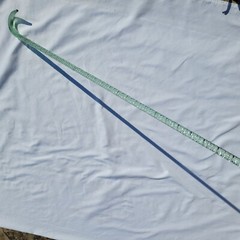 Rare Antique Whimsy Parade Cane Light Blue End Of Day Blown Twisted Glass Rod