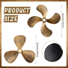 2 Pcs Metal Nautical Wall Art Decor Ship Airplane Propeller Wall Art Vintage Nau