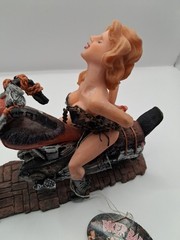 Biker Babes Collection Hand Made. Hand Painted Motorcycle Sexy Staute 8 Inches