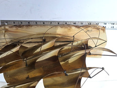 VINTAGE LARGE DEMOTT SHIP SCULPTURE HANDMADE MODERNIST SAIL SHIP SIGNED ORIGNAL