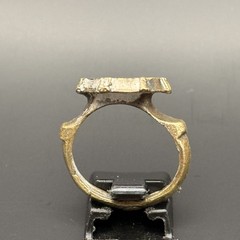 Ancient near eastern Roman Ring bronze ring with engraved bezel Size 7 Ring