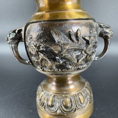Antique Buddhist Altar Fitting Flower Stand Vase Metal Brass Heavy Made Korea