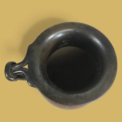 Ancient Greek Apulian Red-Figure Ceramic Olpe Wine Jug, 4th Century B.C.
