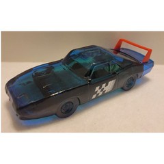VTG Avon Stock Race Car Decanter 90% Collectible vanity Blue Glass Bottle w/ Box
