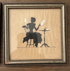 BUZZA COMPANY 1920s VICTORIAN SILHOUETTE VINTAGE LOT OF 3 CRAFTACRES FRAMED 4X4