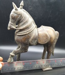Unseen Very Unsual Late Mughail Period Antique Jewellery Box Bronze Horse Satute