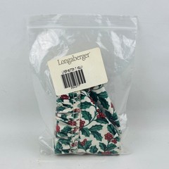 Longaberger Holly Button Basket Liner Christmas Holiday 254377 Made in USA