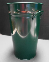 Tole Hand Painted Fruit Dark Green Umbrella Holder