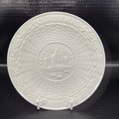 Belleek Christmas 9inch Plate Dish Fine Porcelain 1970 Castle Caldwell Ireland