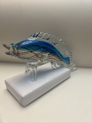 Murano Glass Fish Figurine 10 In x 5 In x 3 In Made In Italy