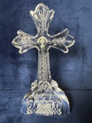 NWT Waterford Lismore 7″ Standing Lead Crystal Standing Cross – No Box