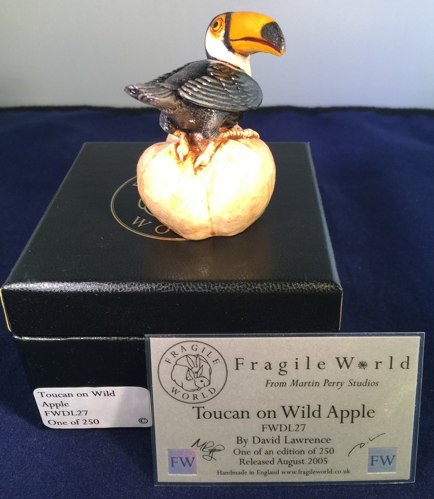 Harmony Kingdom MRP`s Fragile World~TOUCAN ON WILD APPLE~NIB~114 made UK~NY Sale