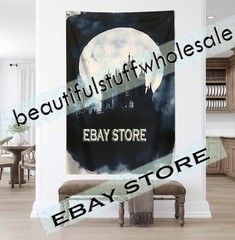 Dark Fantasy Skyline Tapestry moon castle night gothic 39X59 in