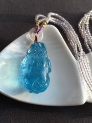 Natural Beautiful Blue Aquamarine Quartz Crystal Pendant