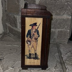 Vintage Revolutionary War Bicentennial 4-Drawer Decoupage Jewelry Chest Box MCM