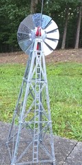 VTG Farm Windmill Display Model 17″ Galvanized Steel Rotating Wind Mill Decor