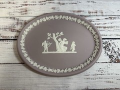 Wedgewood Jasperware Lilac Purple Cupid and Psyche Oval Tray 10″
