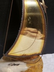 John Demott Signed Single Sail Brass Sailboat Mounted Onyx Stone w/ Seagull VTG