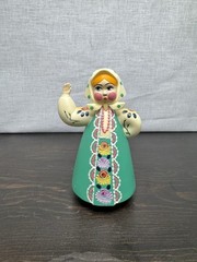 VINTAGE RUSSIAN DANCING GIRL BOBBLEHEAD DOLL FIGURINE 5″ TALL W/ ORIGINAL BOX